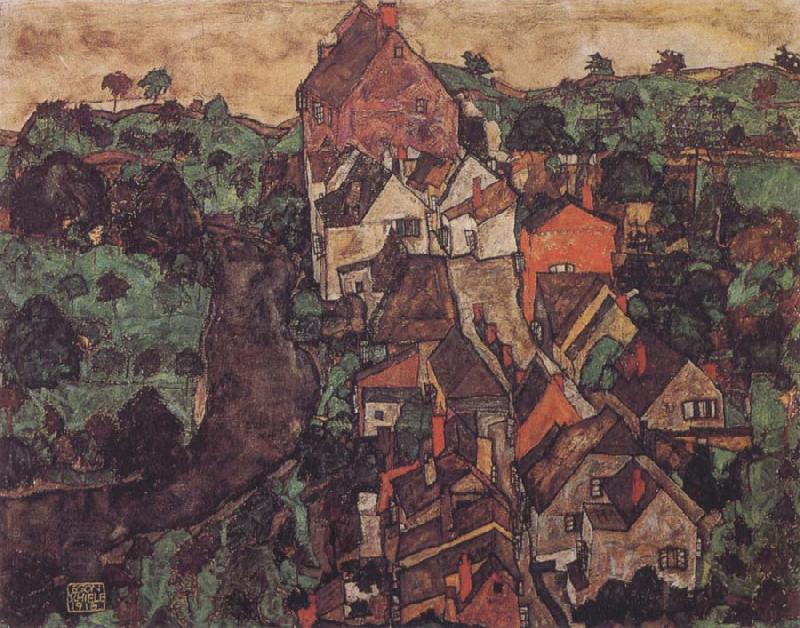 Egon Schiele Krumau Landscape oil painting picture